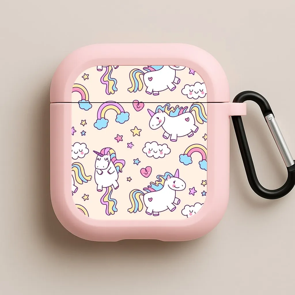 Travel Ready Organizer Cute Unicorn Pattern AirPods Case