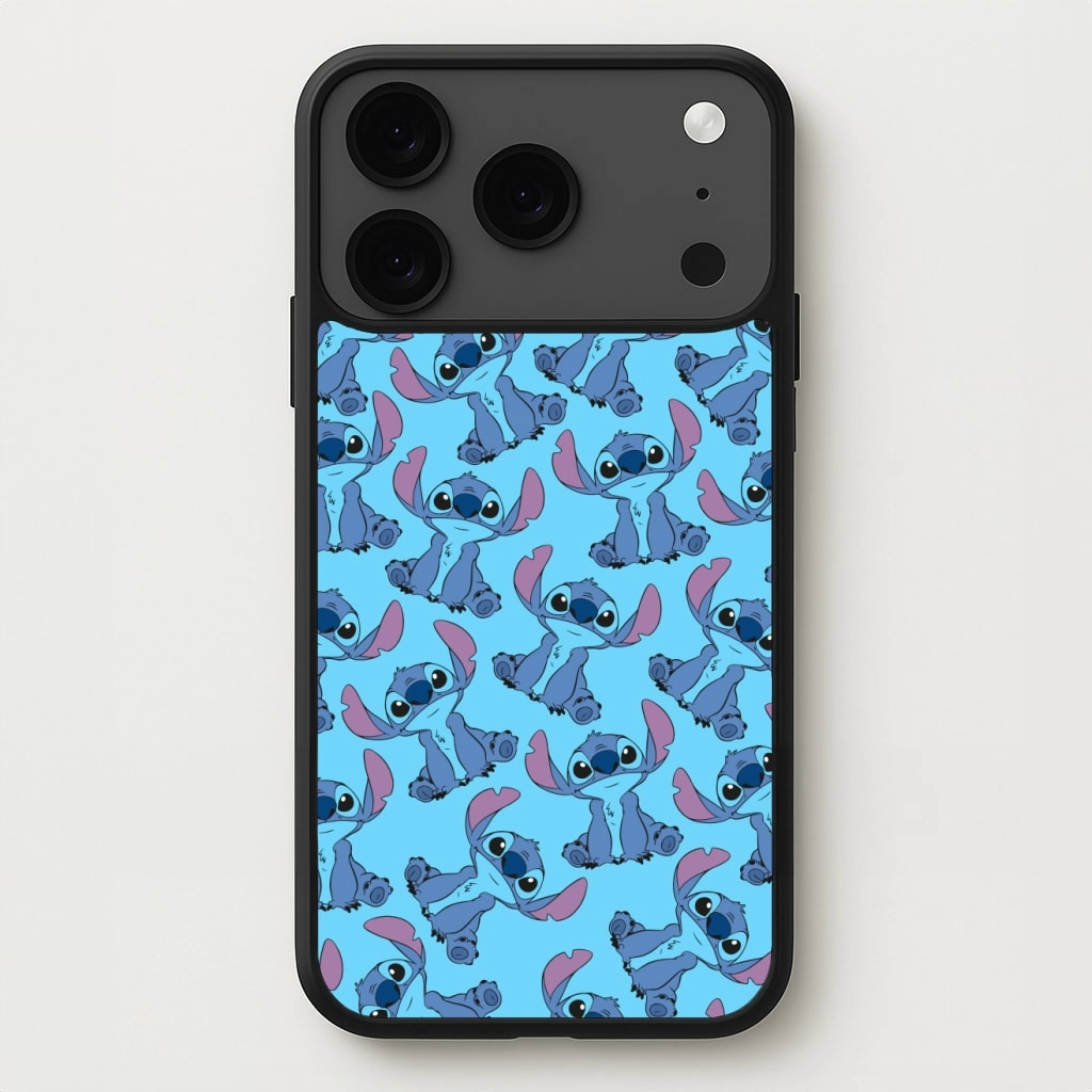 Compact Texture Cute Alien Blue Pattern Phone Case