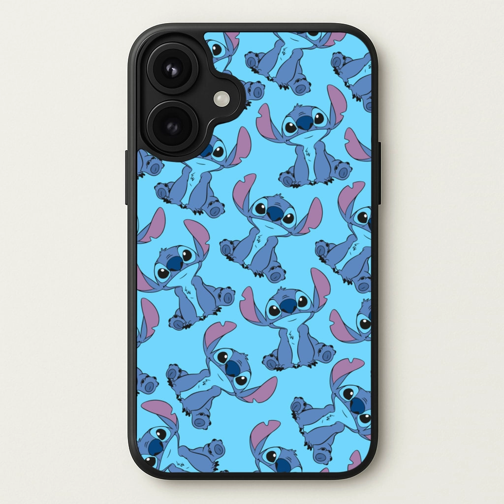 Cute Alien Blue Pattern Phone Case Hybrid Grip Finish Anti Scratch Layer