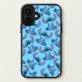 Cute Alien Blue Pattern Phone Case Hybrid Grip Finish Anti Scratch Layer
