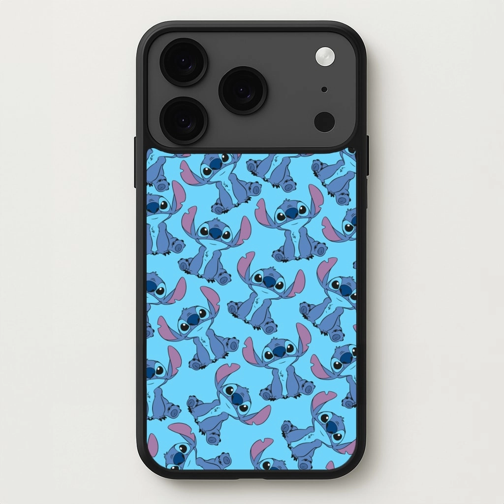 Cute Alien Blue Pattern Phone Case Smooth Finish Refined Texture