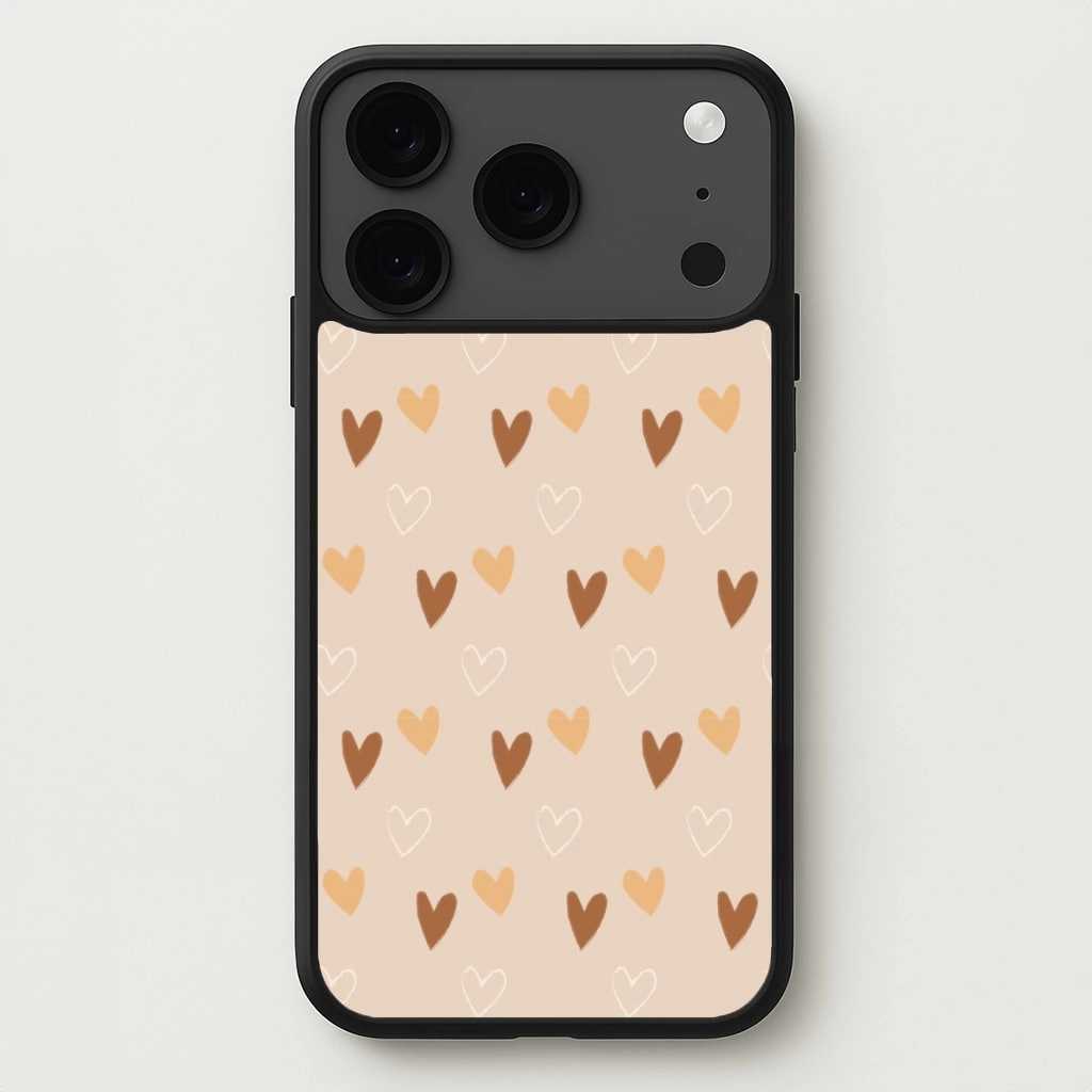 Cute Love Heart Pattern Phone Case Luxury Grip