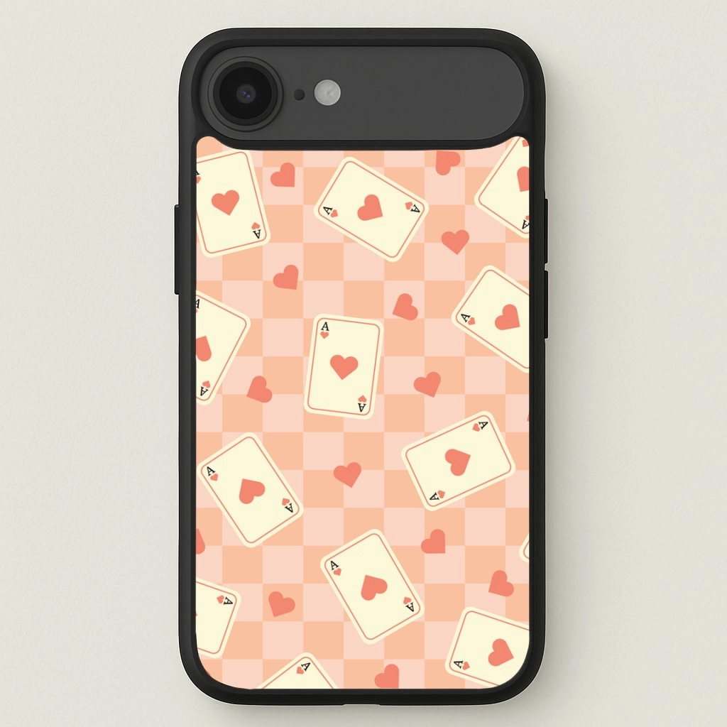 Cute Playing Cards And Hearts Pattern Phone Case Color Layer
