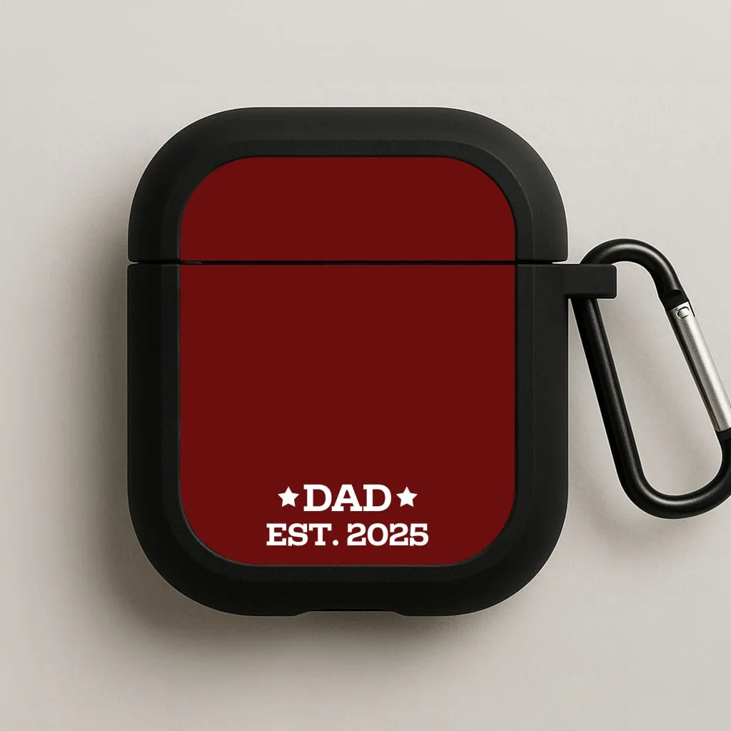 custom pattern airpods protector Stylish Gift Idea Dad Est 2025 AirPods Case