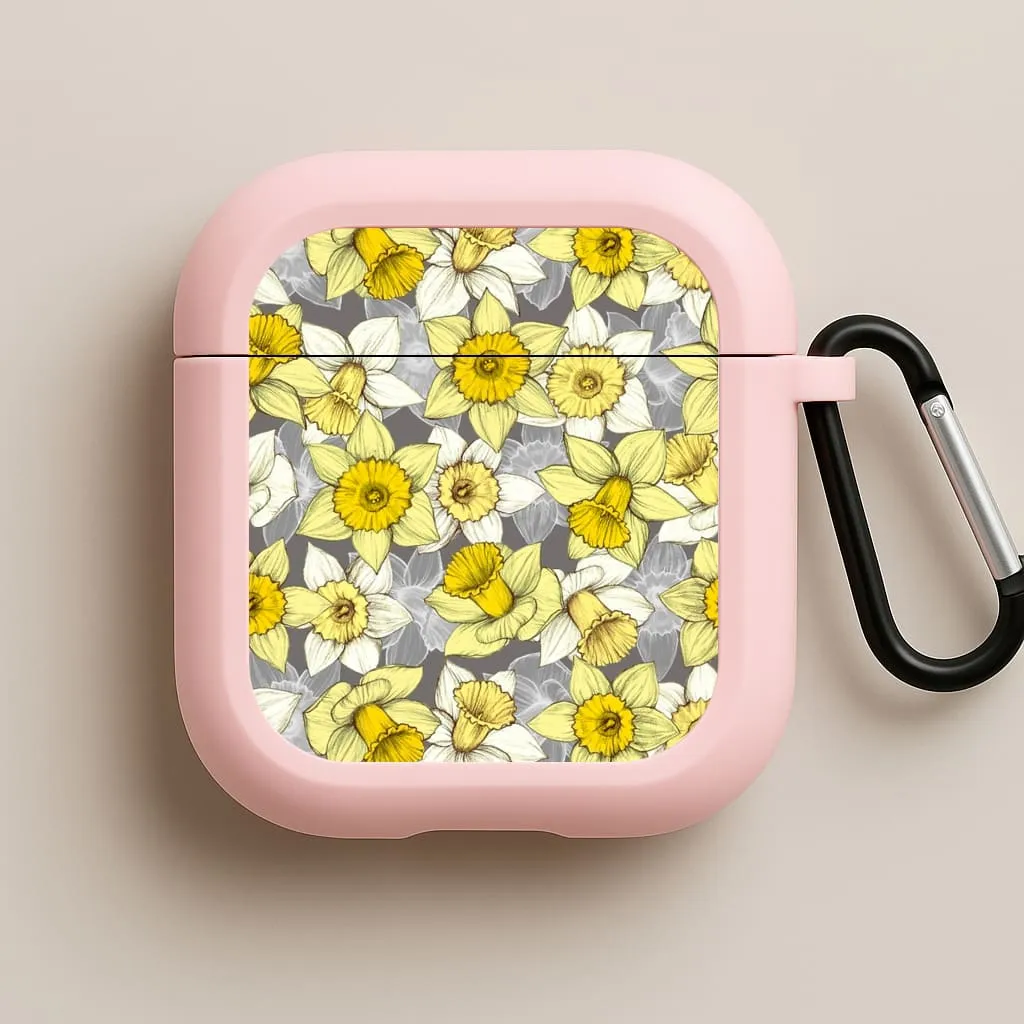 Daffodil Daze - Spring Pattern AirPods Case custom logo silicone airpods shell compact clip-on airpods case