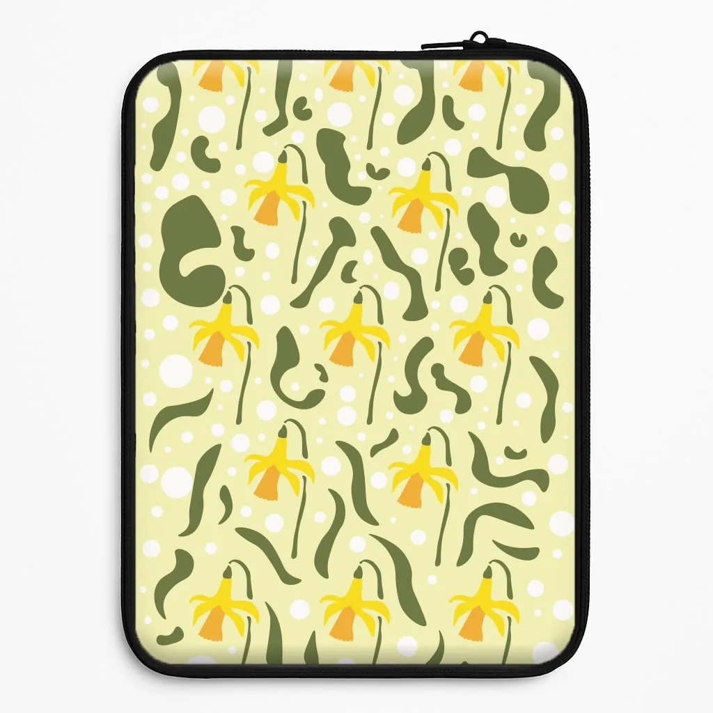 Daffodil Pattern - Floral Laptop Sleeve Polished Style Soft Feelings