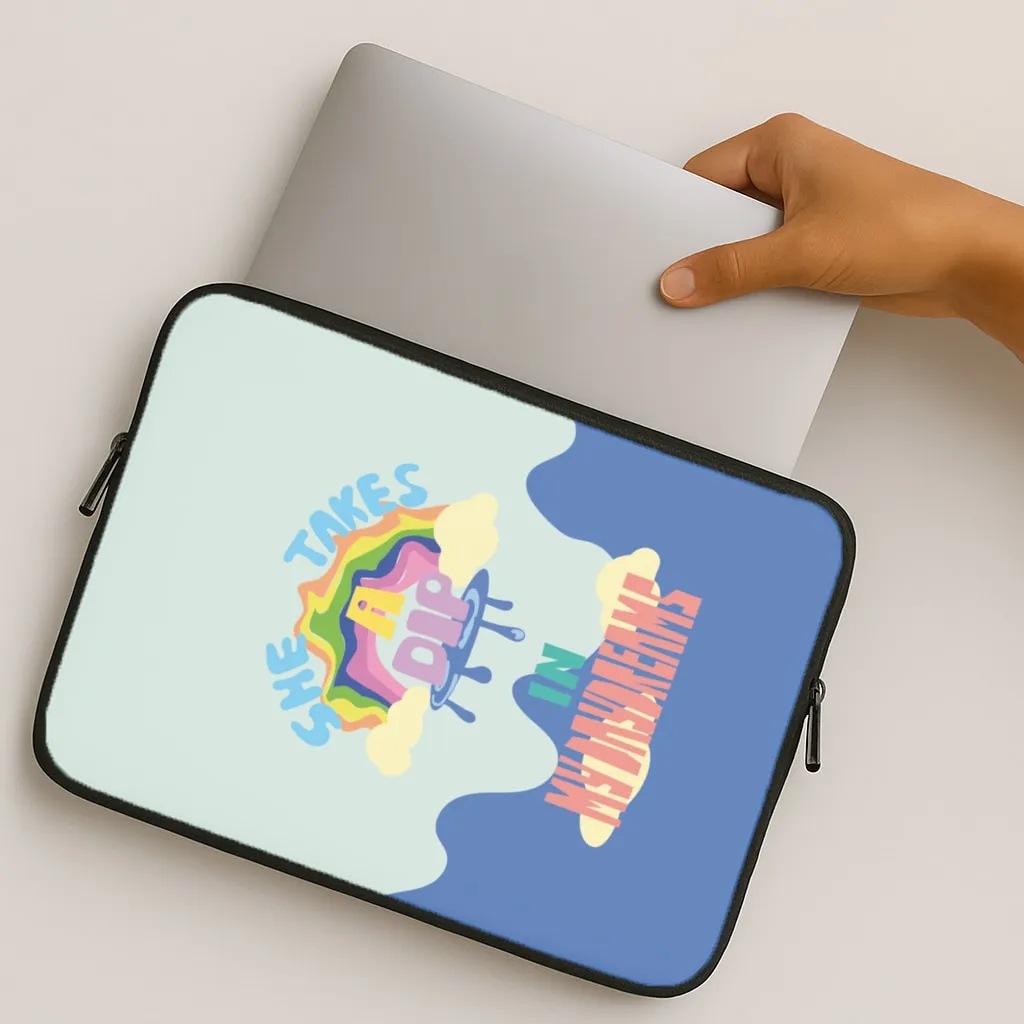She takes a dip in my daydreams Laptop Sleeve Ergonomic Shape