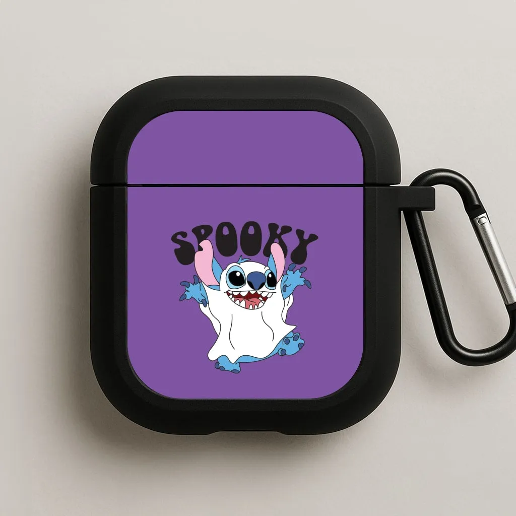 Spooky Cute Blue Alien AirPods Case durable portable soft airpods protector Minimalist Design Shell