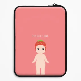 Hybrid Texture Design I'm Just A Girl Laptop Sleeve