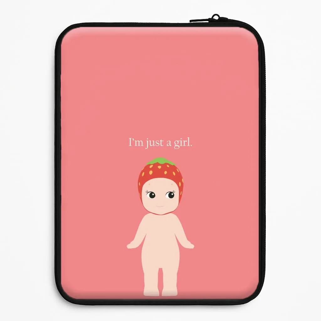 Hybrid Texture Design I'm Just A Girl Laptop Sleeve