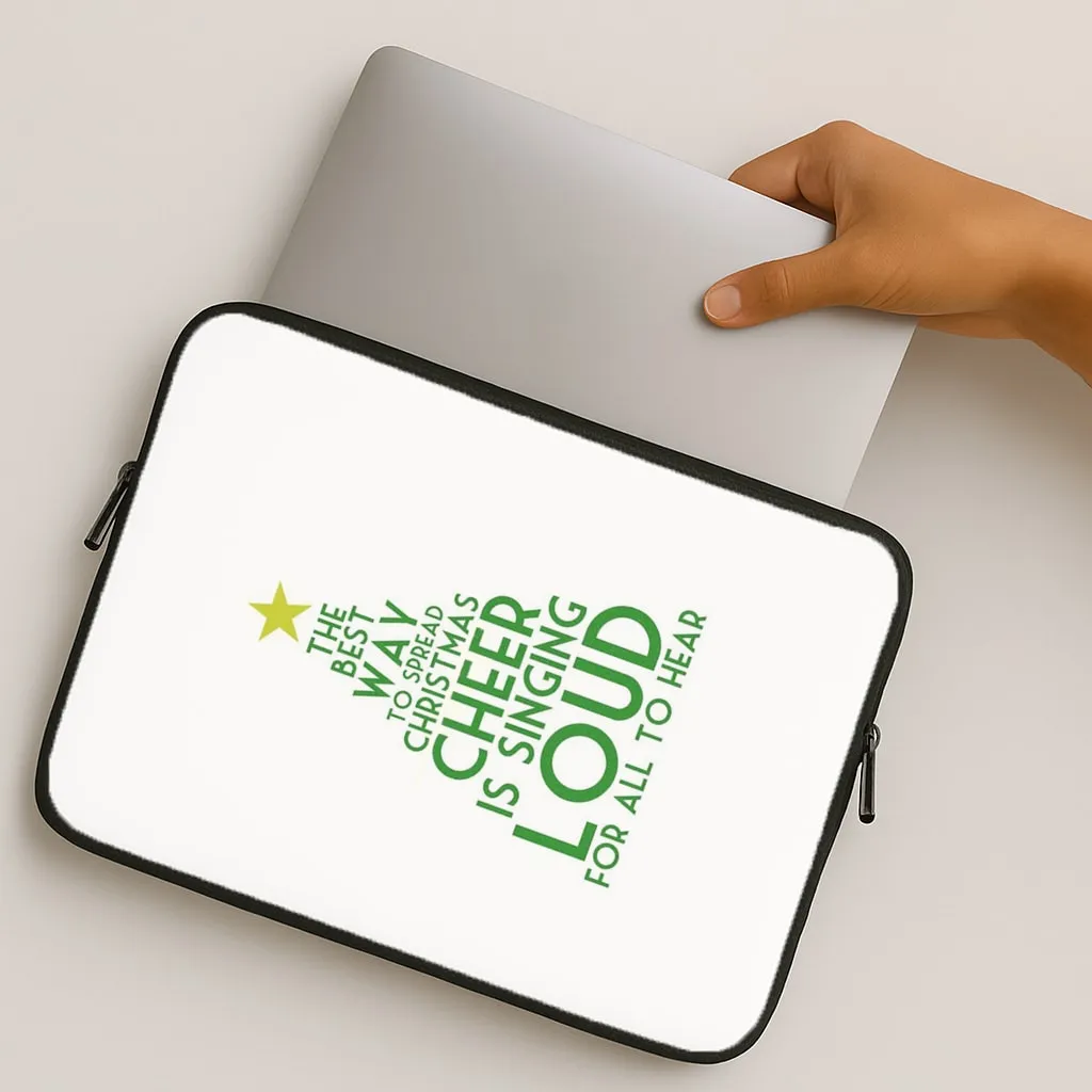 Minimal Shield Texture The Best Way To Spread Christmas Cheer - Elf Laptop Sleeve