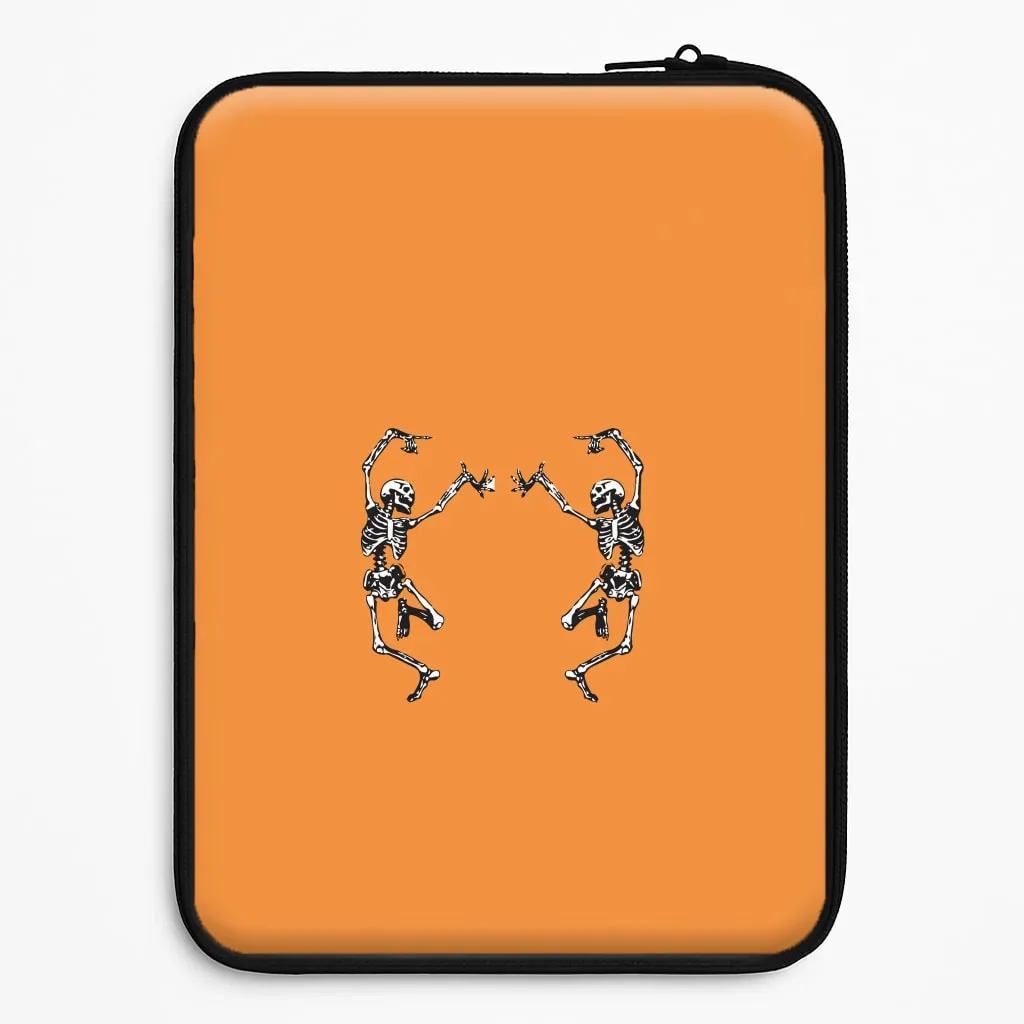 Dancing Skeletons - Halloween Laptop Sleeve Travel Friendly Elegant Craft