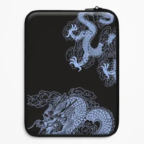 Dark Blue Dragon Laptop Sleeve Comfort Shield Texture