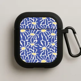 Dark Blue Flowers - Summer AirPods Case airpods charging protection
