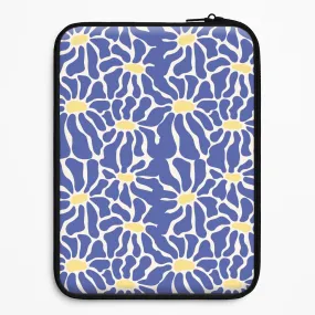 Dark Blue Flowers - Summer Laptop Sleeve Elegant Texture Shock Resistant