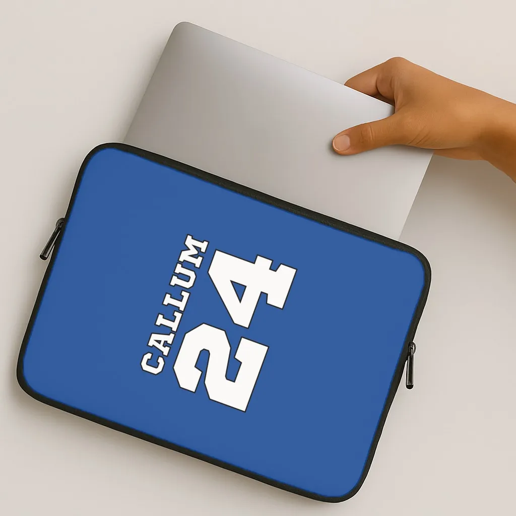 Subtle design Hybrid Touch Dark Blue - Personalised Football Laptop Sleeve