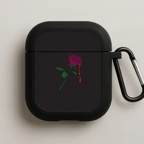 Dark Pink Rose AirPods Case vintage style earphone protector