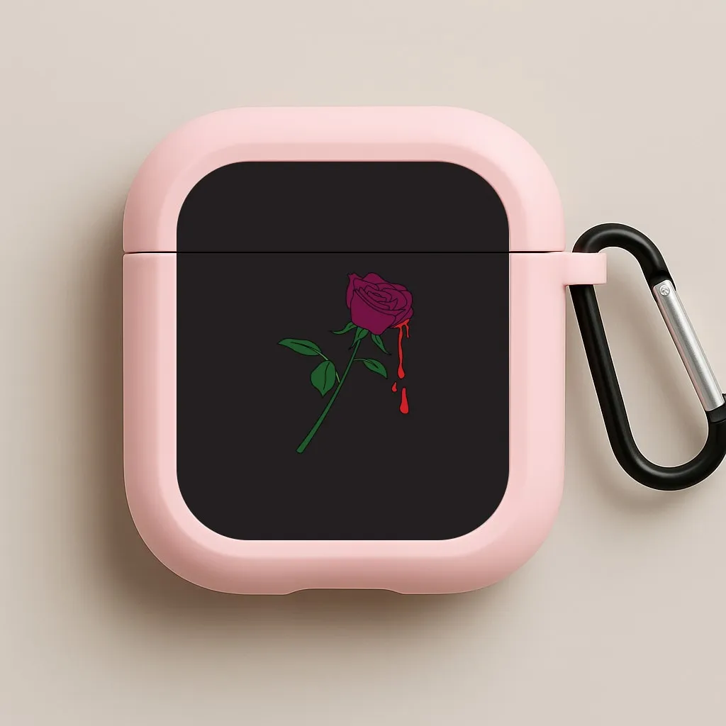 Dark Pink Rose AirPods Case Minimal Modern Organizer Soft Compact Grip