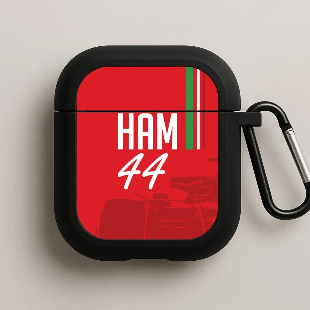 Dark Red Hamilton 44 AirPods Case waterproof magnetic shell