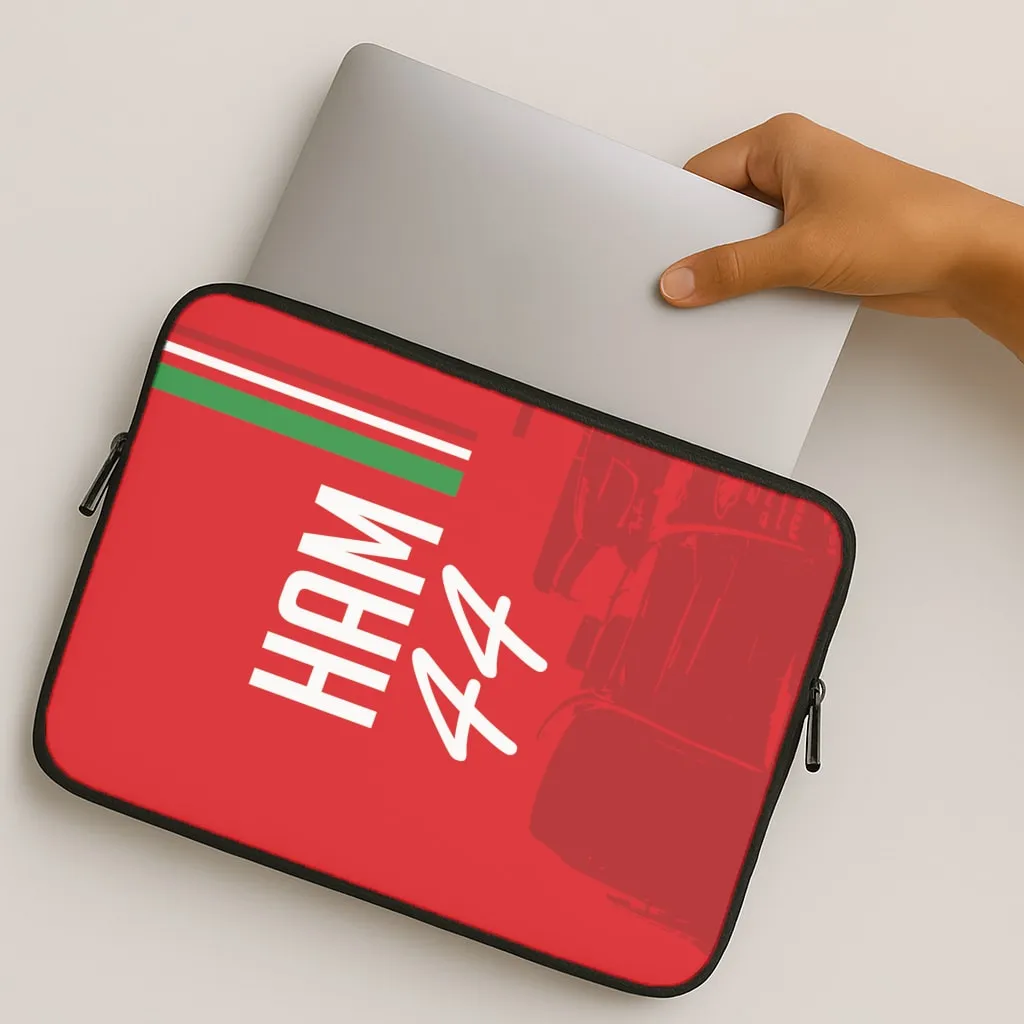 Dark Red Hamilton 44 Laptop Sleeve Trendy Pattern