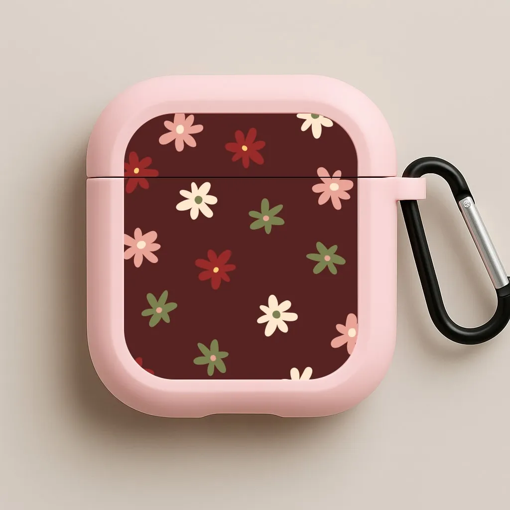 Wireless Companion Gear Dark Whimsical Flower Pattern AirPods Case