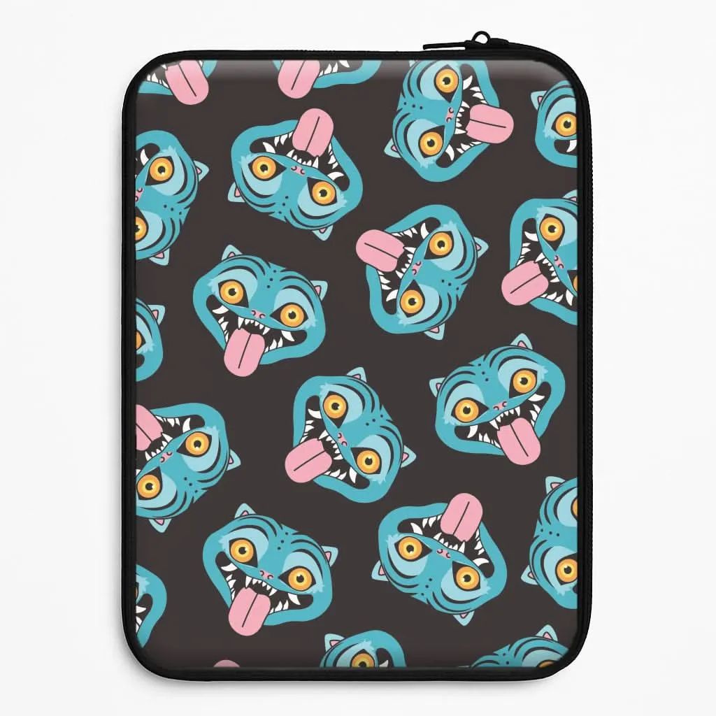 Gloss Finish Texture Soft touch finish Demon Cat Pattern Laptop Sleeve