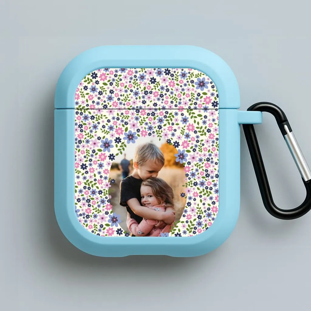 Detailed Flower Pattern - Personalised Mother's Day AirPods Case Modern Compact Holder