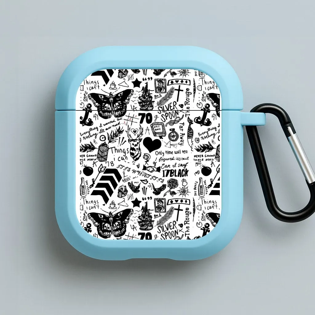 Direction Tattoos AirPods Case vintage leather earbuds case