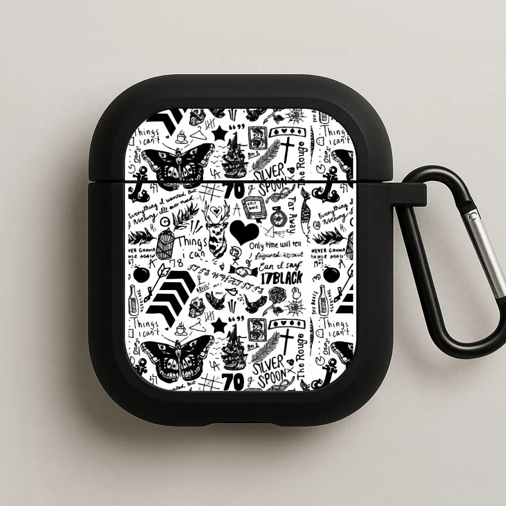 Direction Tattoos AirPods Case Simple Aesthetic Case Anti Shock Bag