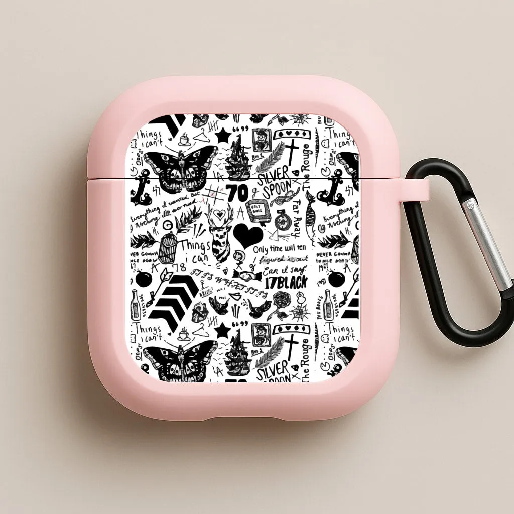 minimalist carry shell hybrid protection airpods case Direction Tattoos AirPods Case