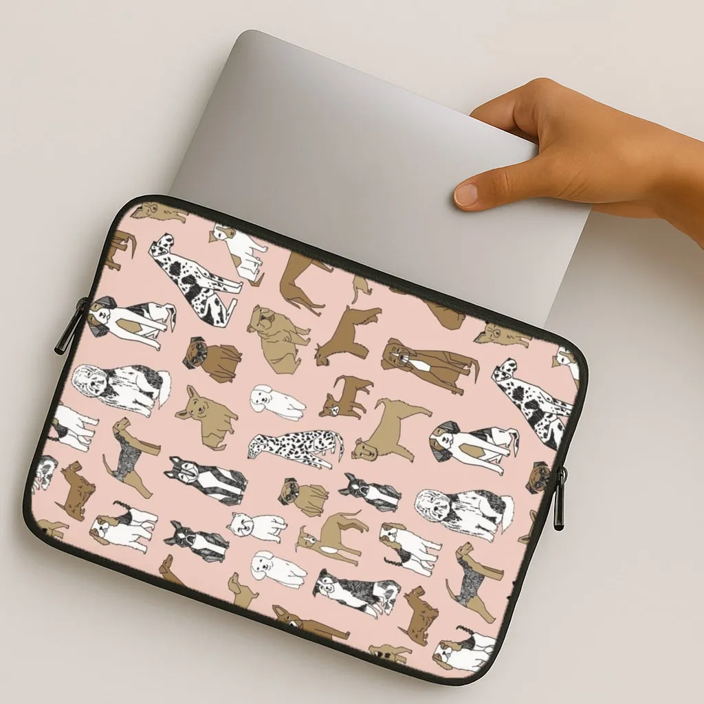 Slim Look Dog Breeds - Animal Pattern Laptop Sleeve