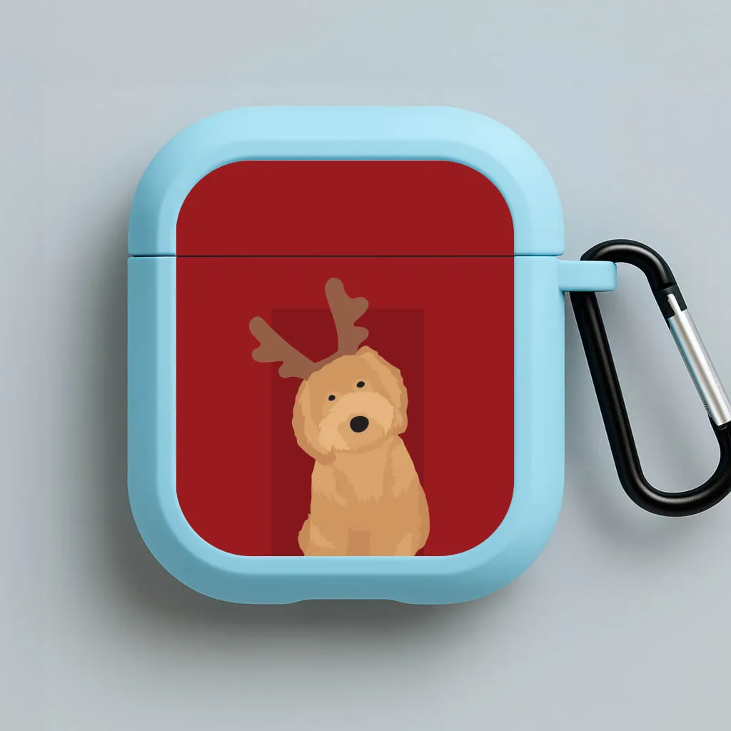 Fashion Compact Holder Modern Travel Case Dog Christmas Ears AirPods Case