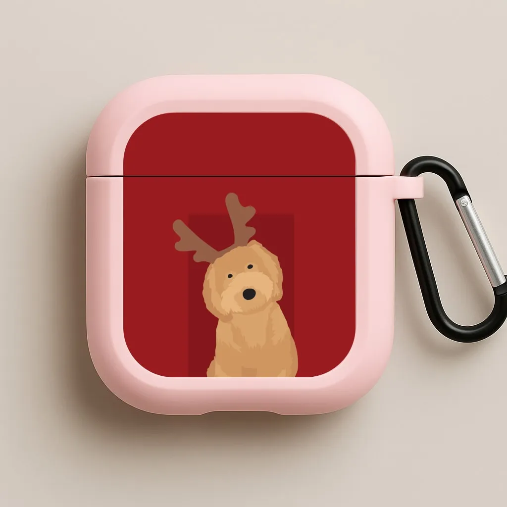 wireless earbuds portable holder soft flexible neon silicone airpods case Dog Christmas Ears AirPods Case
