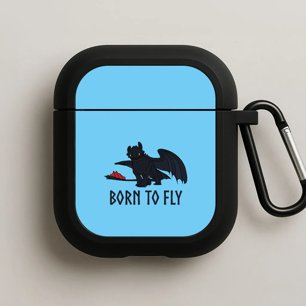 smooth pastel airpods protector Dragon Born To Fly AirPods Case