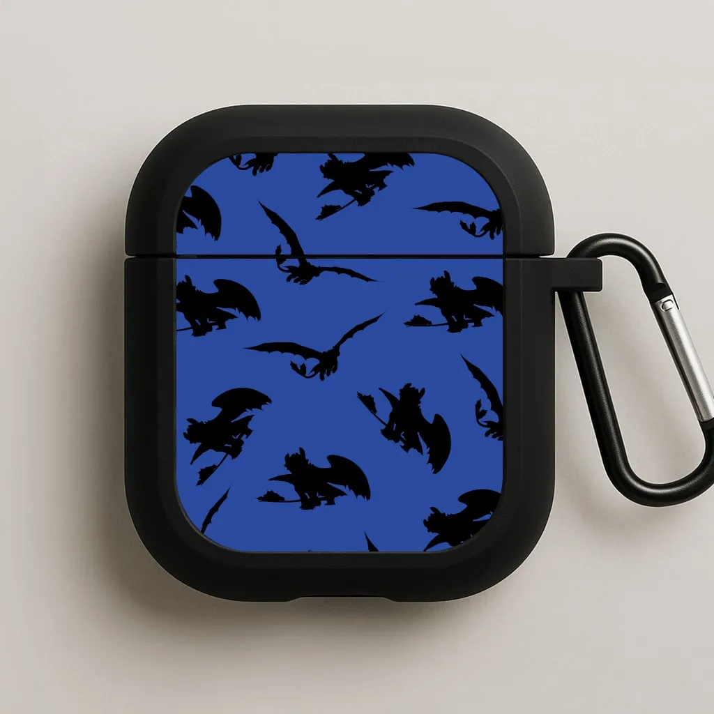 Dragon Silhouettes Pattern AirPods Case clear frosted airpods cover