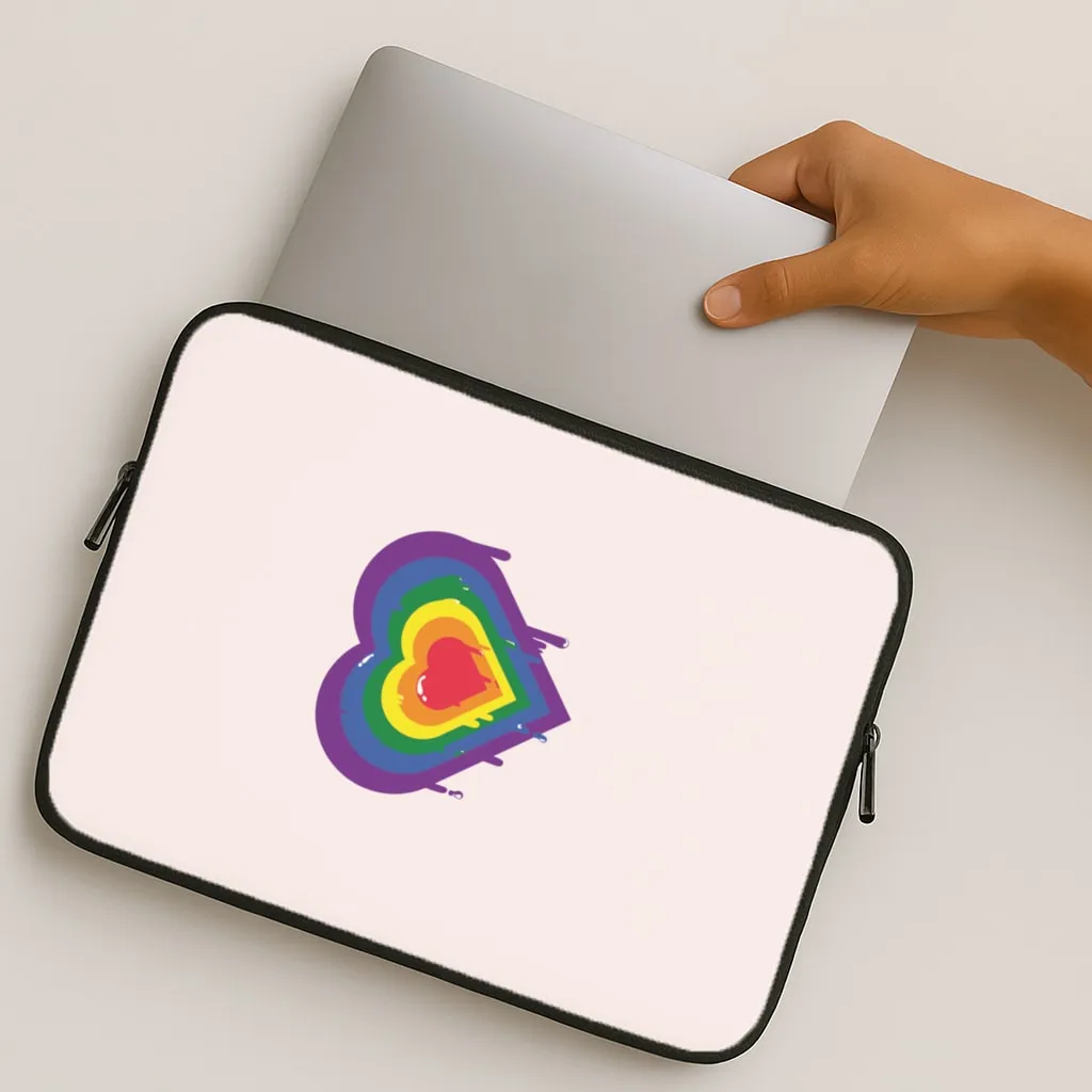 Luxury Texture Design Slim Texture Dripped heart - Pride Laptop Sleeve