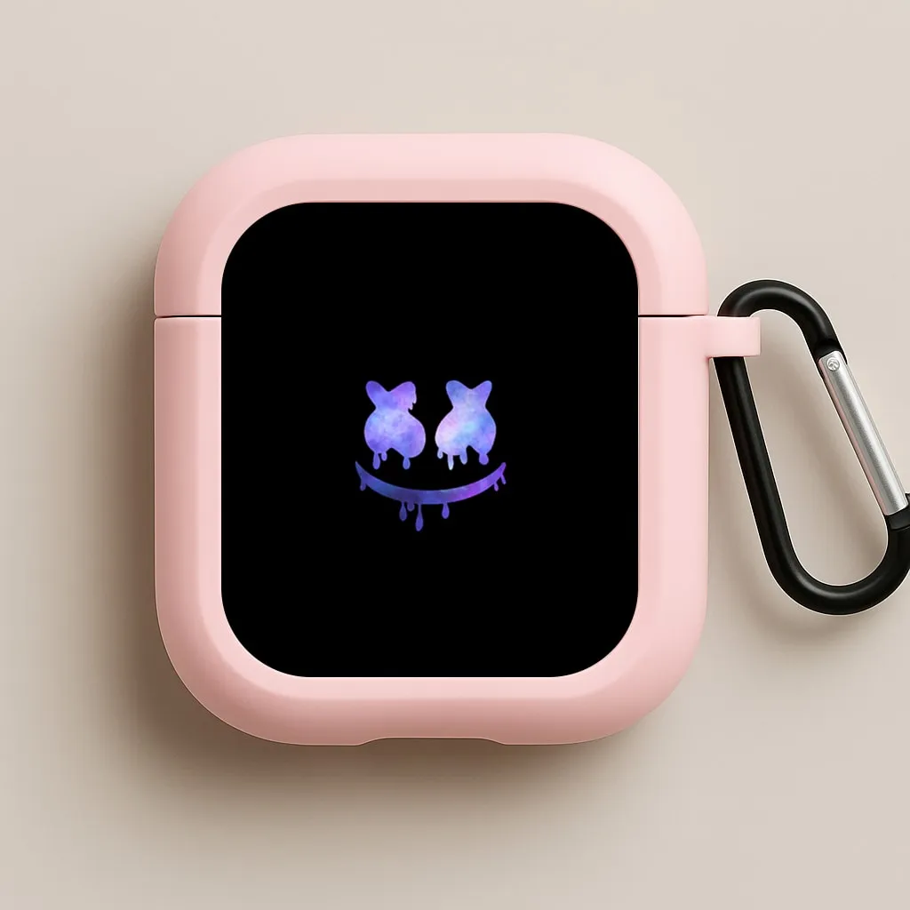 lightweight commuter silicone airpods shell durable waterproof airpods protector Dripping Features - White Helmet DJ AirPods Case