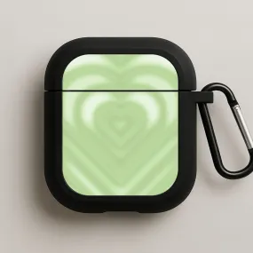 anti slip airpods skin Soft Silicone Cover Drippy Love Heart Green AirPods Case