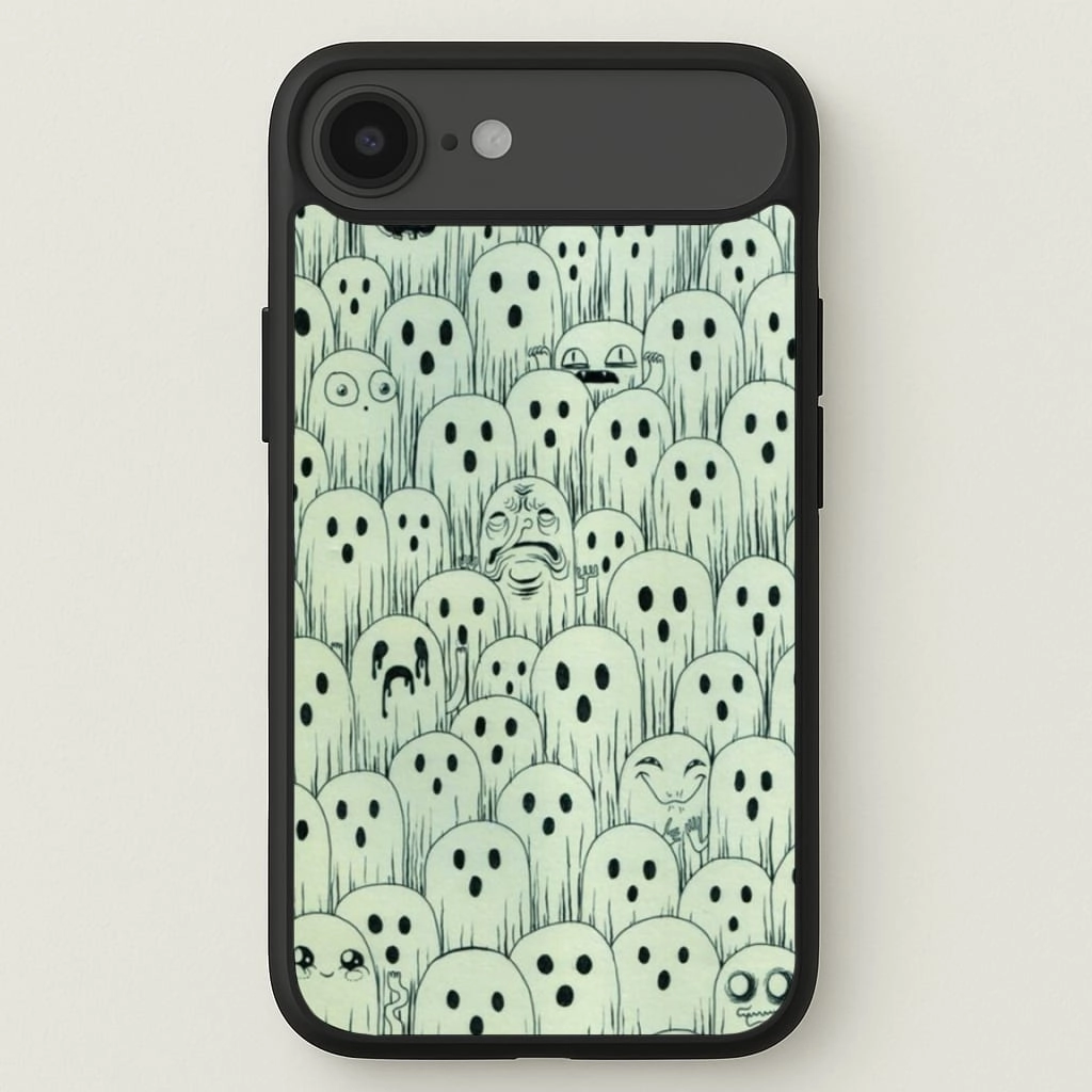 Droopy Ghost Pattern Phone Case Clear Design Soft Detail Layer