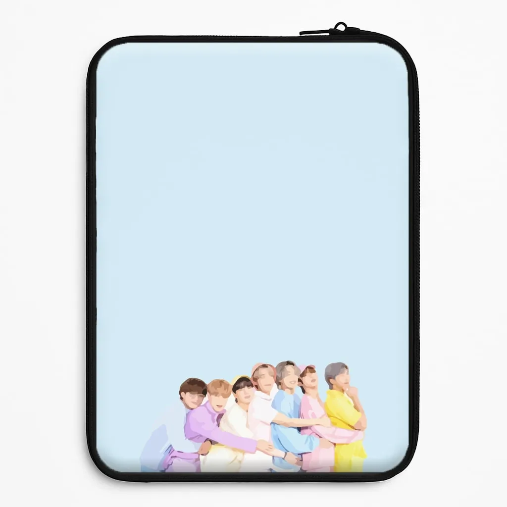 Colourful K-Pop Band Band Laptop Sleeve Classic Style Hybrid Finish Texture