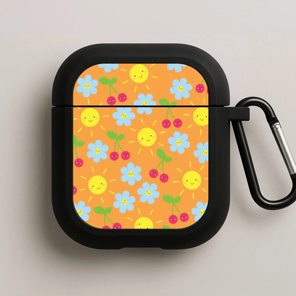 magnetic strap travel protector Vibey Pattern - Summer AirPods Case