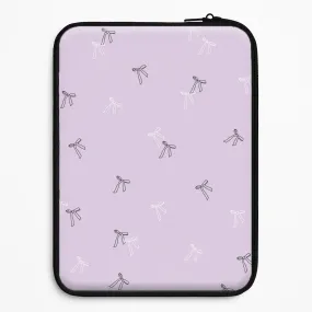 Durable Layer Reusable Material Coquette Mini Bows Pattern Purple Laptop Sleeve
