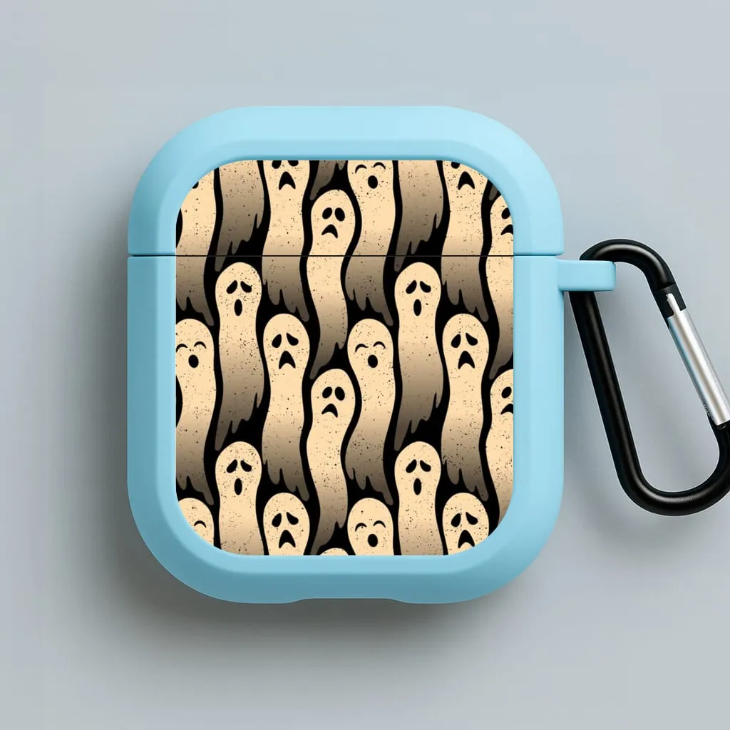 Vintage Wriggly Ghost Pattern AirPods Case Stylish Daily Organizer