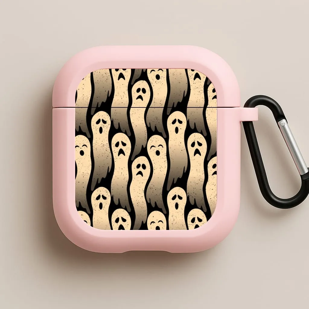 Trendy Portable Storage Vintage Wriggly Ghost Pattern AirPods Case