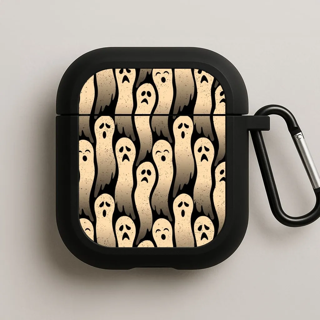 Vintage Wriggly Ghost Pattern AirPods Case Modern Handy Bag Durable Grip Shell
