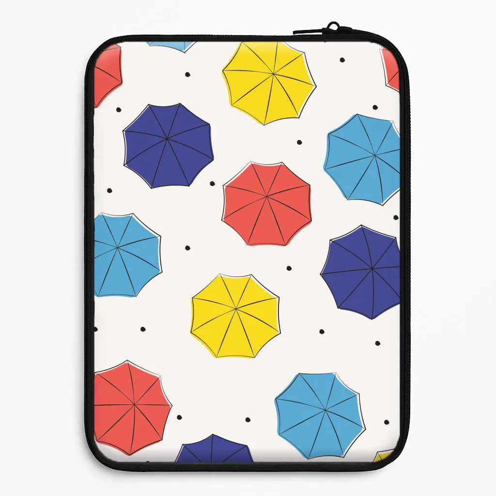 Flexible Layer Design Tactile Buttons Colourful Umbrellas Pattern Laptop Sleeve