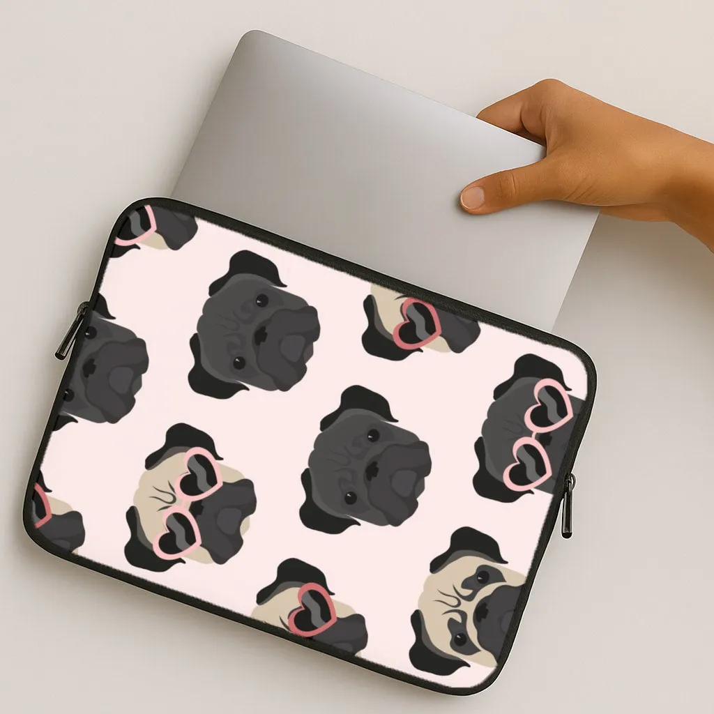 Protective Surface Travel Essential Sunny Pug Life - Dog Pattern Laptop Sleeve