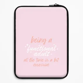 Being A Functional Adult - Aesthetic Quote Laptop Sleeve Glossy Pattern Unique Artwork
