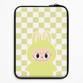 Tough Frame Matte Finish Checkered Cute Green Monster  Laptop Sleeve