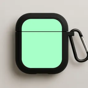Back To Casics - Pretty Pastels - Plain Green AirPods Case Durable Smooth Shell Durable Silicone Shell